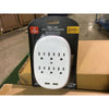 Globe Wall 6-Outlet 2-USB Surge Tap (CASE) 074267
