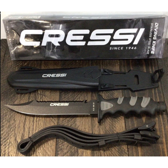 Cressi Diving Knife, 7” Stainless Steel Blade