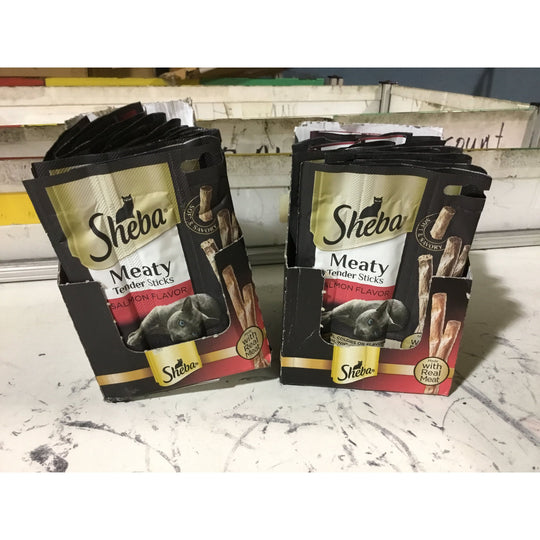 (20 Packs) Sheba Meaty Tender Sticks Salmon Flavor Jerky Cat Treats