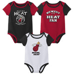 NBA Miami Heat Infant Boys 3pc Bodysuit, 0/3M (540869) CASE