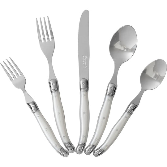 French Home Laguiole 20 Piece Flatware Set (Pearl White)