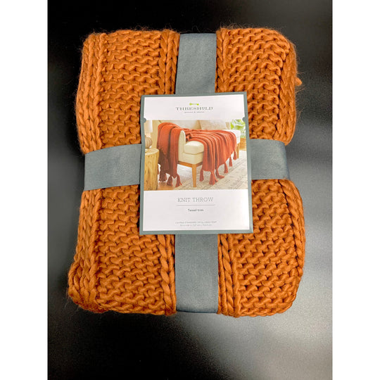 Threshold Knit Throw With Tassle Trim