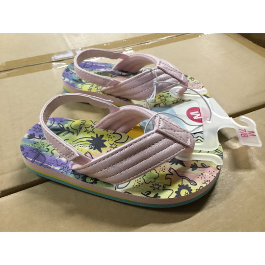 Cat & Jack Baby Girls’ Flip Flops “100401”  (Size: M 7/8) “Case”